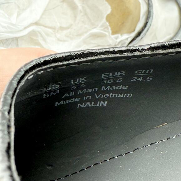 Franco Sarto Womens Nalin Mary Jane Flats US 8 M EU 38.5 Black Snake Print NIB - Picture 12 of 12